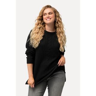 Ulla Popken  Pullover, Zopfmuster, Stehkragen, Langarm 