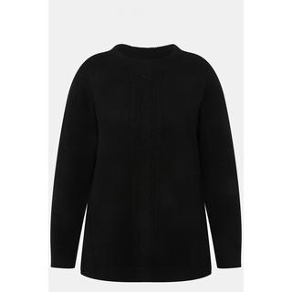 Ulla Popken  Pullover, Zopfmuster, Stehkragen, Langarm 