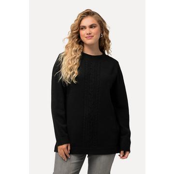 Maglione con maglia intrecciata, colletto alto e maniche lunghe