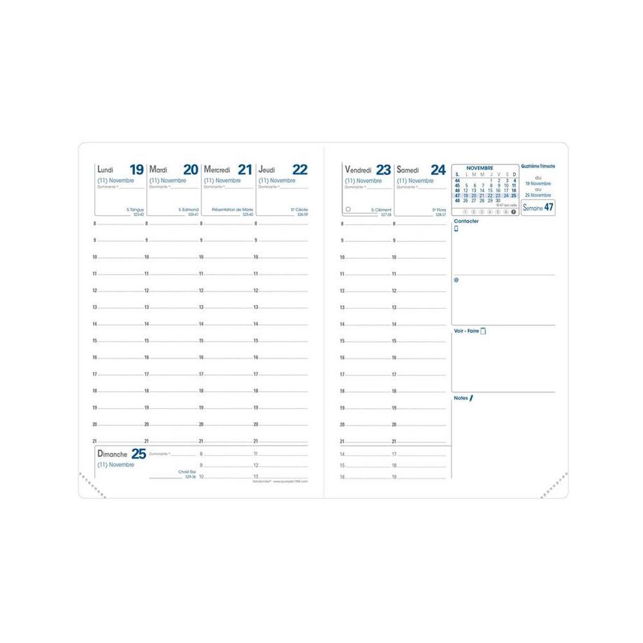 QUO-VADIS Agenda - 2025 - Rigiro - Settimana Planning - Francese - Club - Rosso - 13 mesi da dicembre a dicembre - 9x12,5 cm  