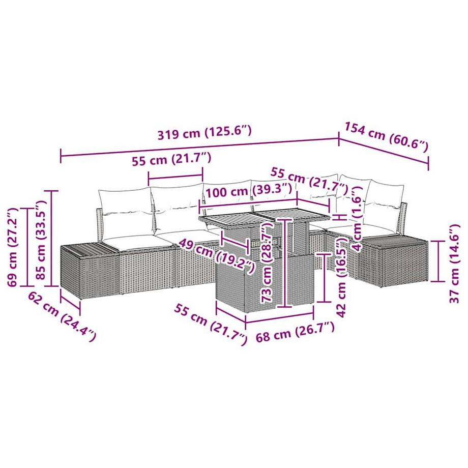 VidaXL Gartenmöbel poly-rattan  