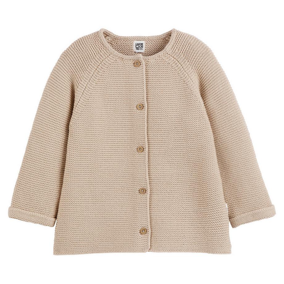 Gilet boutonné en point mousse