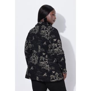 Ulla Popken Blazer Jacquard Col Revers Manches Longues Doublure Stretch  