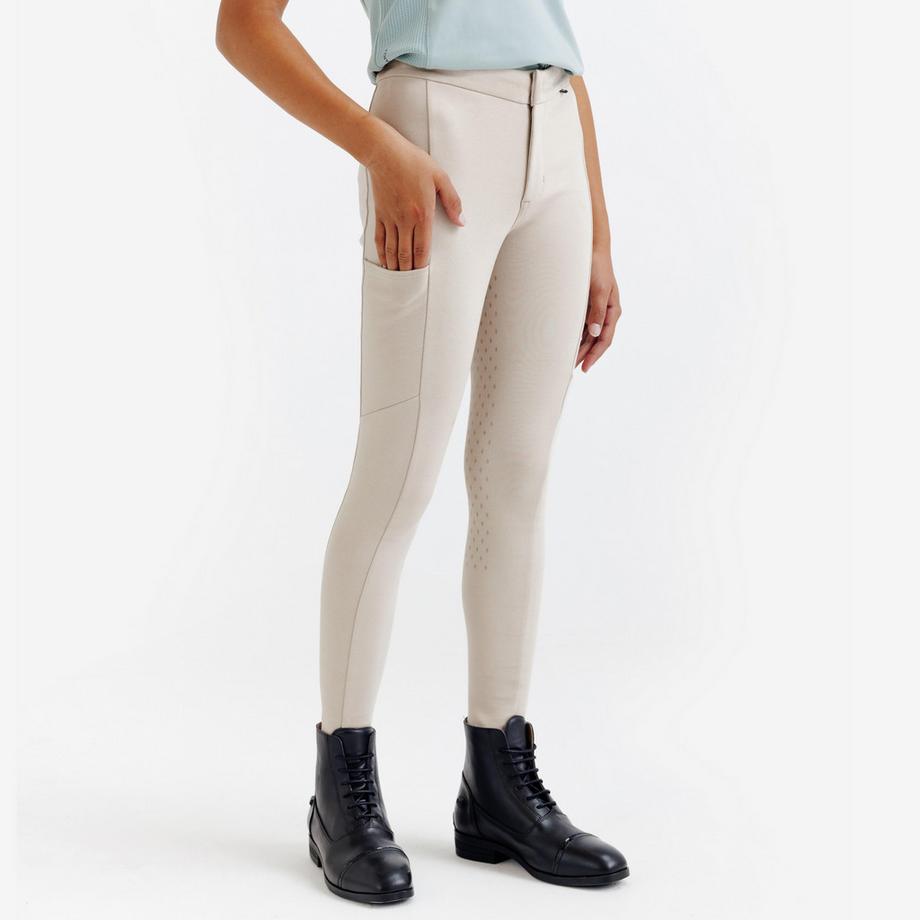 Pantalon équitation full grip enfant CLUB - Beige