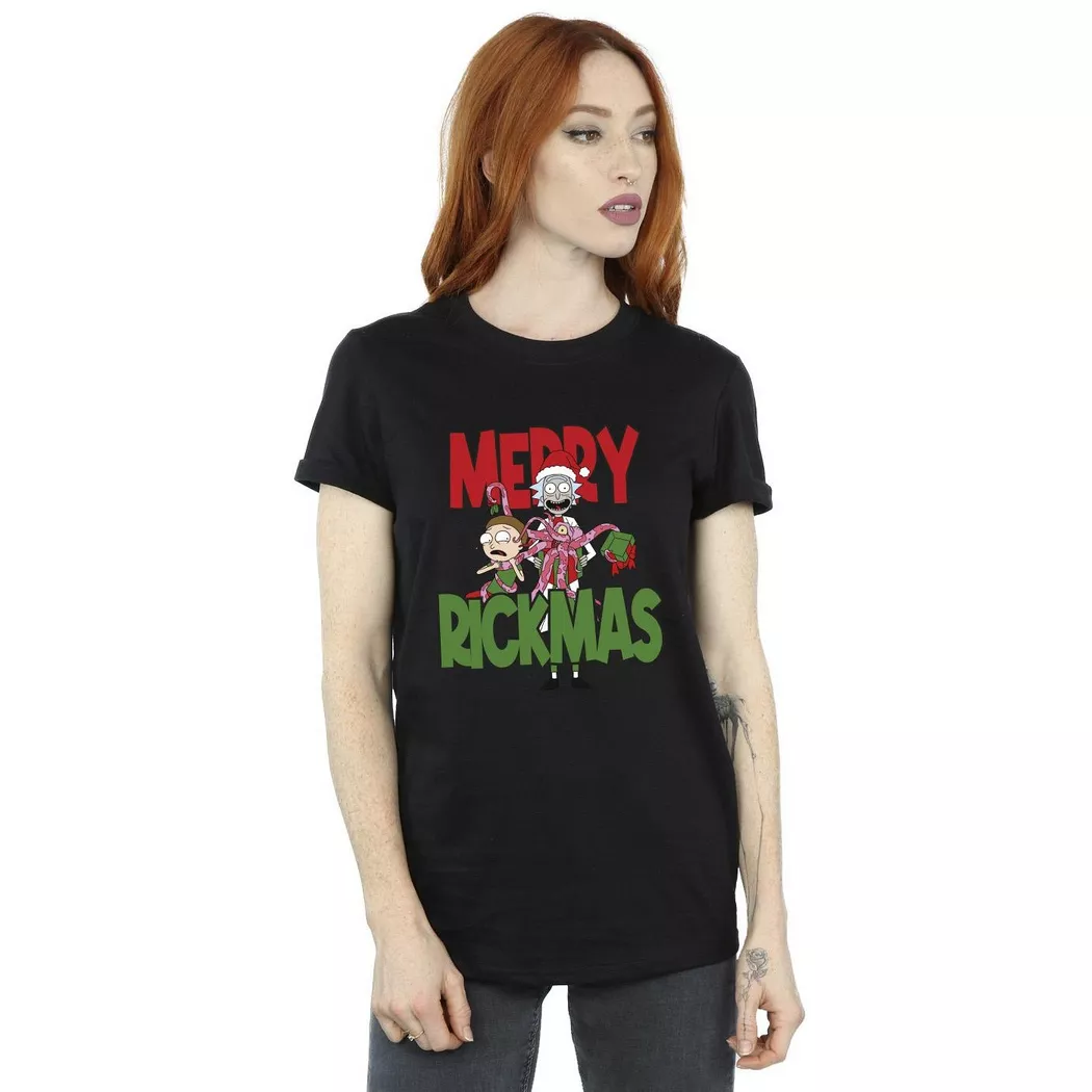 Rick And Morty - Merry Rickmas TShirt, für Damen, Schwarz, Größe S