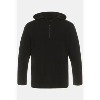 JP1880  Sweat à capuche. Maille Milano. Fermeture éclair. 