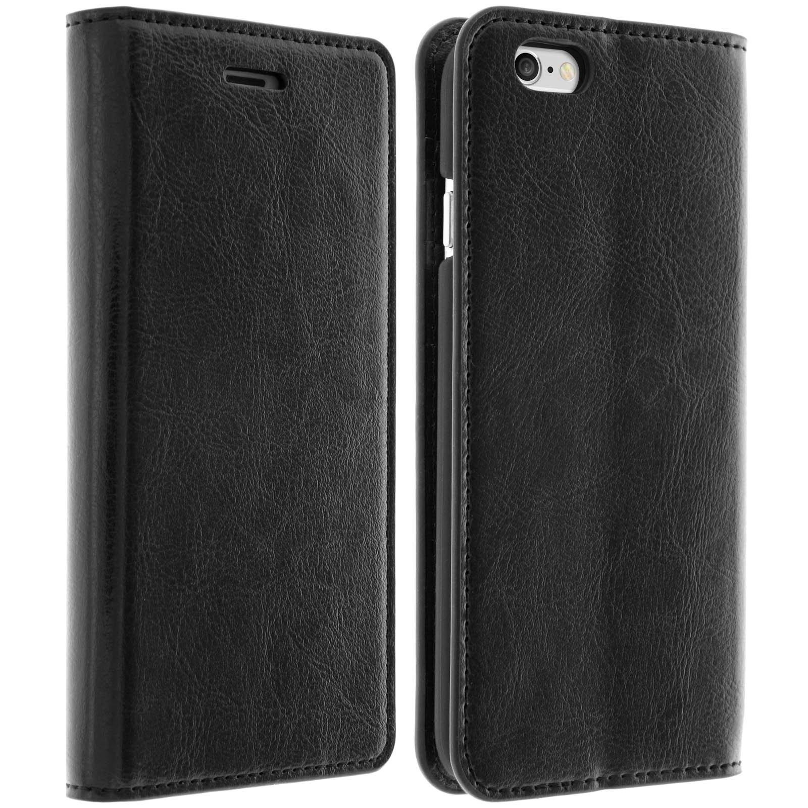 Avizar  Etui simili cuir Noir iPhone 6 et 6s 