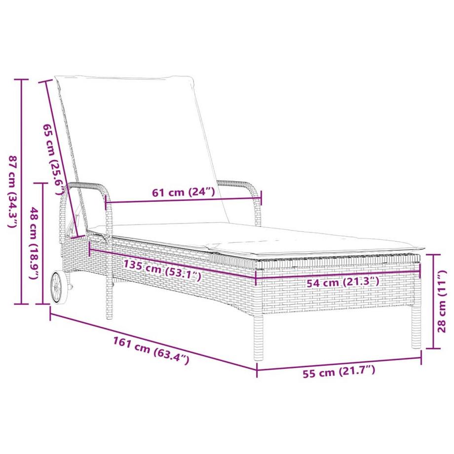 VidaXL Sonnenliege poly-rattan  