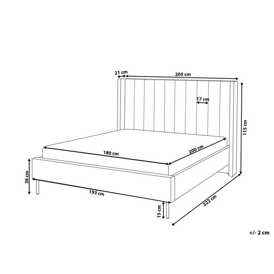 Beliani Bett mit Lattenrost aus Samtstoff Modern VILLETTE  