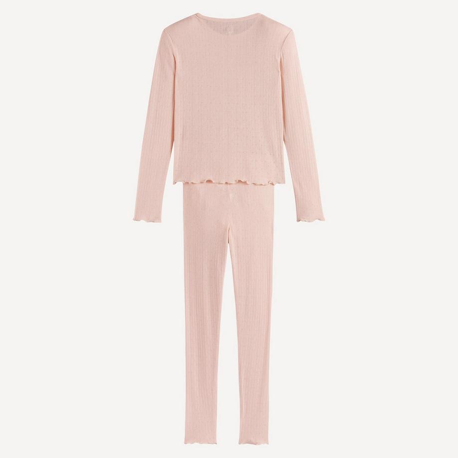 La Redoute Collections  Pyjama mit langen Ärmeln aus Pointelle-Mesh 