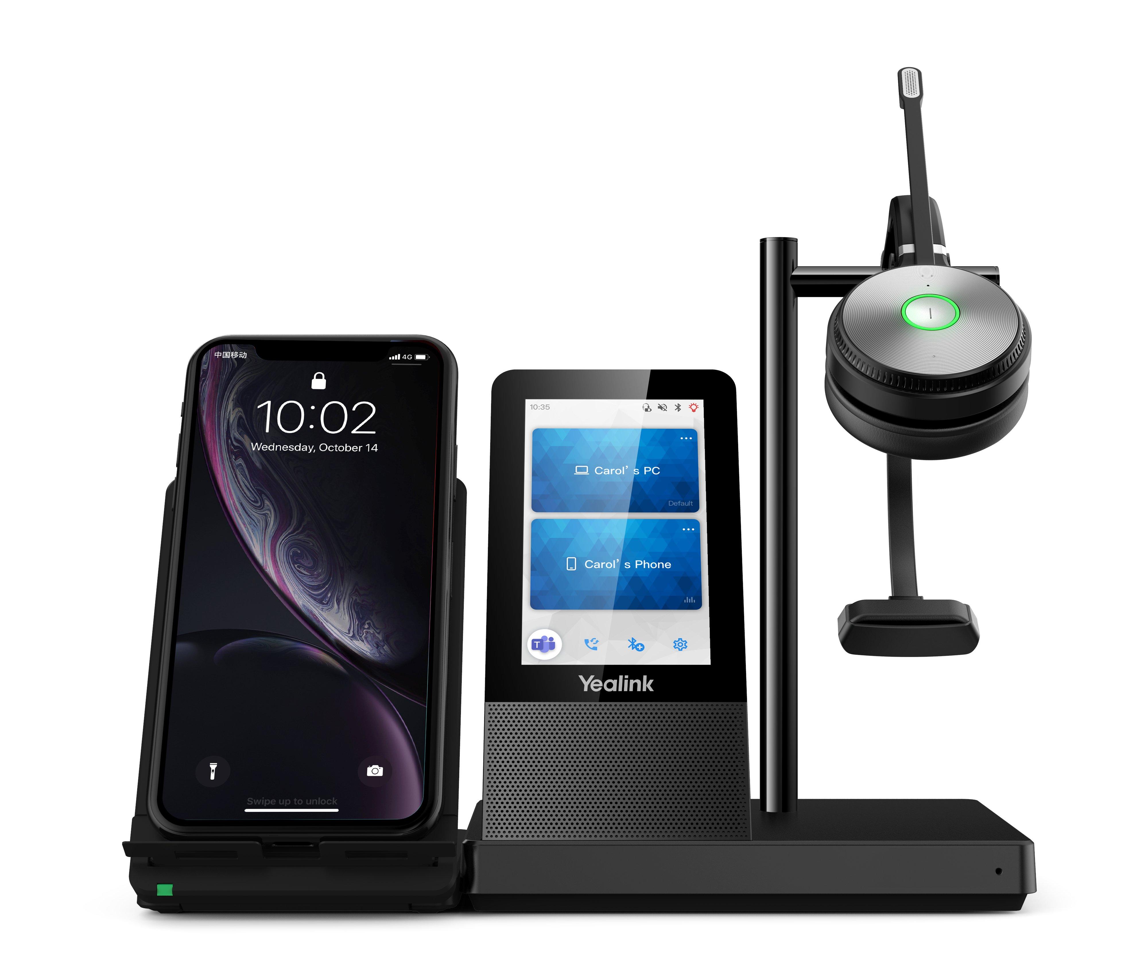 Yealink  Yealink WH66 Mono UC Systèmes de conférences audio personnelle Sans fil Arceau Bureau/Centre d'appels USB Type-A Bluetooth Socle de chargement Noir 