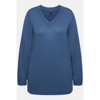 Ulla Popken  Maglione in morbida maglia fine con scollo a V e maniche lunghe 