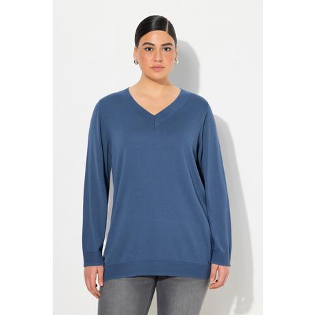 Ulla Popken  Pullover, V-Ausschnitt, Langarm, weicher Feinstrick 