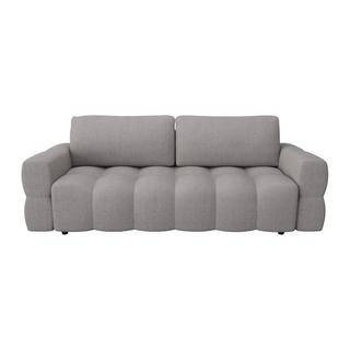 Vente-unique Sofa 3-Sitzer mit Schlaffunktion - Bouclé-Stoff - Hellgrau - ISSORO  