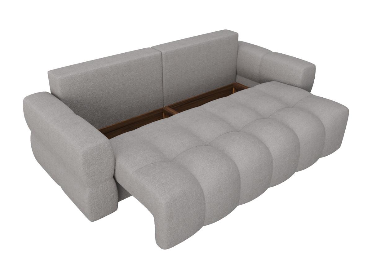 Vente-unique Sofa 3-Sitzer mit Schlaffunktion - Bouclé-Stoff - Hellgrau - ISSORO  