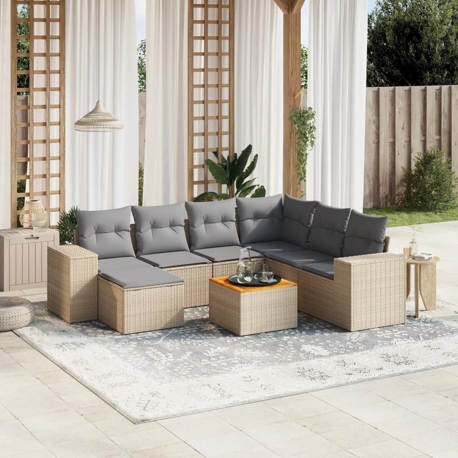 VidaXL Ensemble de canapés de jardin rotin synthétique  