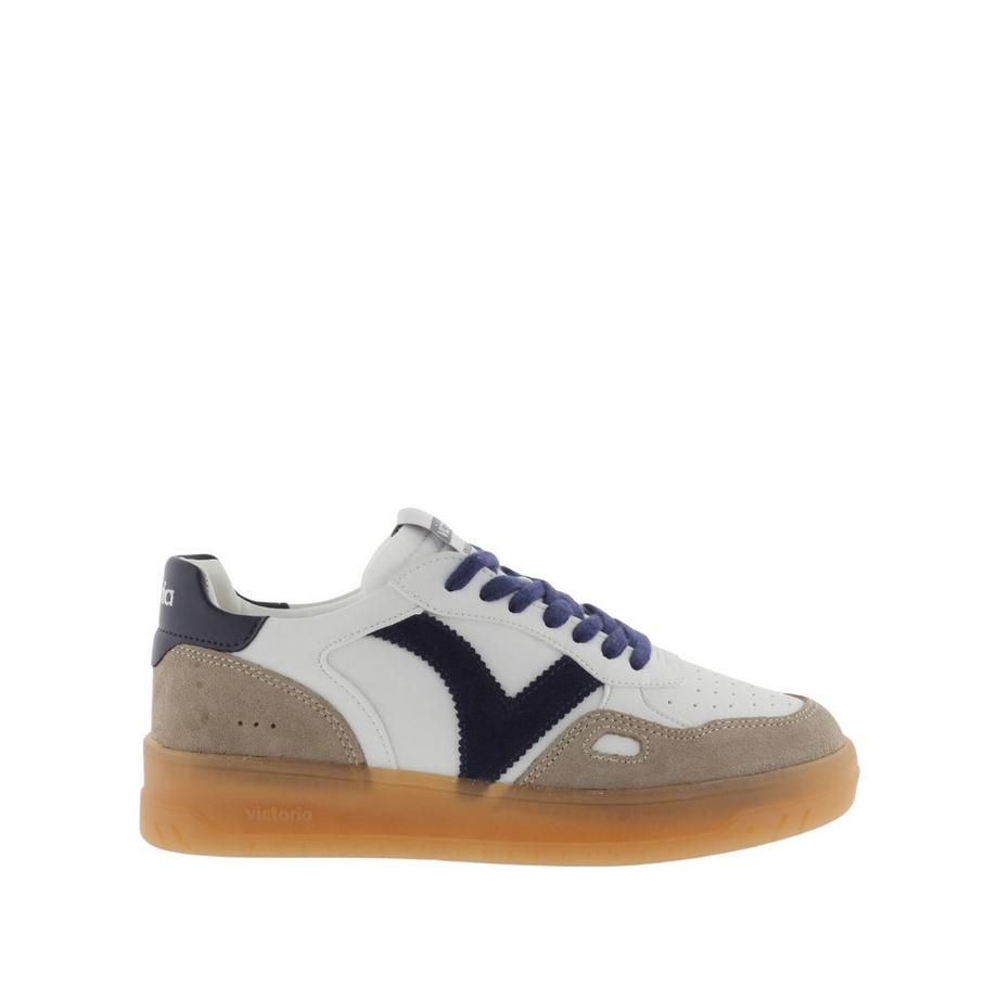 Baskets effet cuir et daim seul