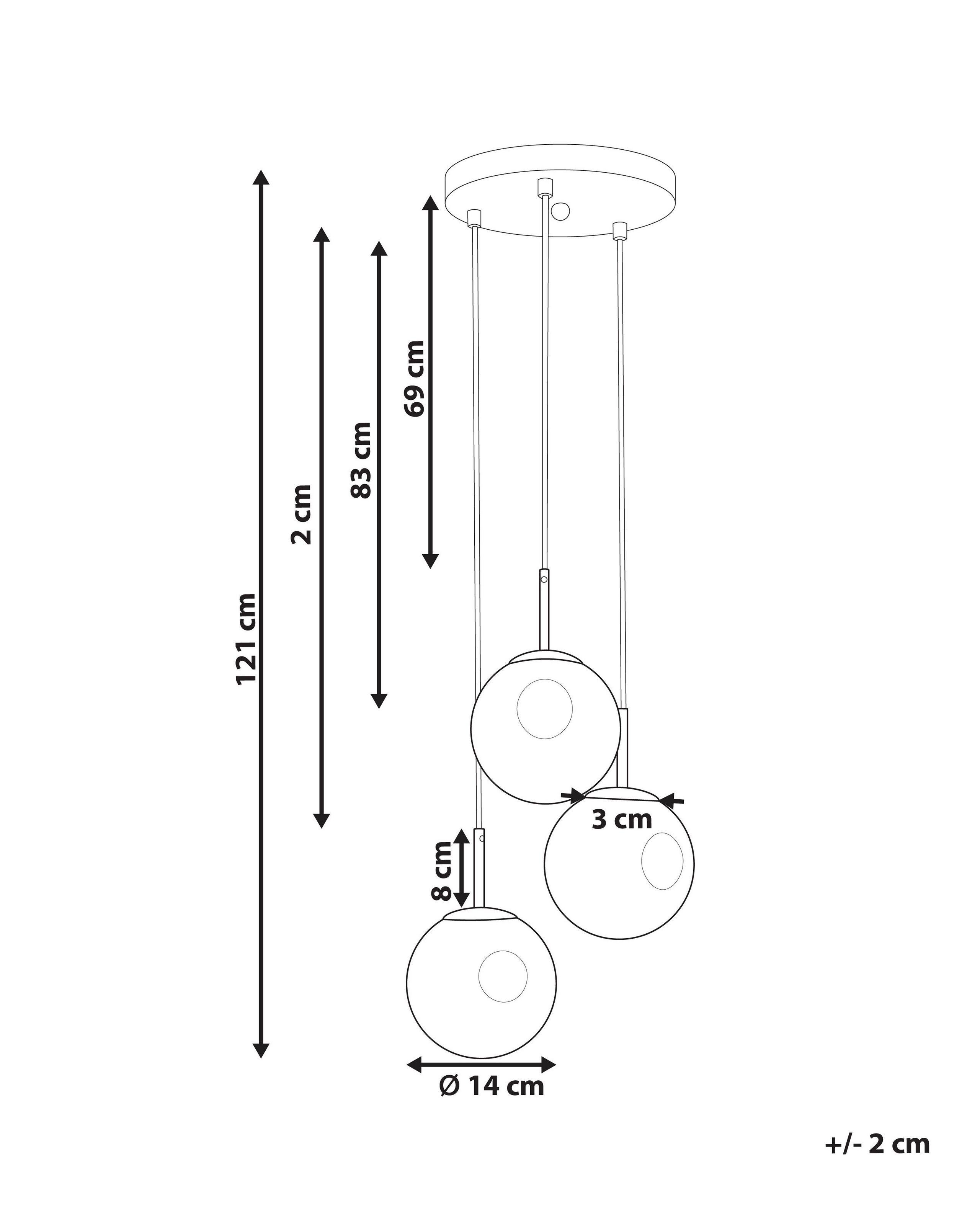 Beliani Lampe suspension en Verre Moderne RALFES  