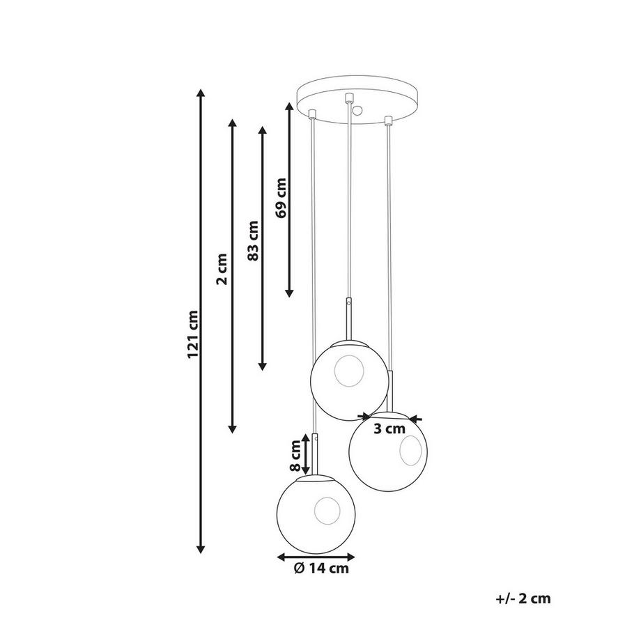 Beliani Lampe suspension en Verre  RALFES  