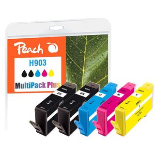 Peach  PI300-858 cartouche d'encre 5 pièce(s) Compatible Rendement standard Noir, Cyan, Magenta, Jaune 