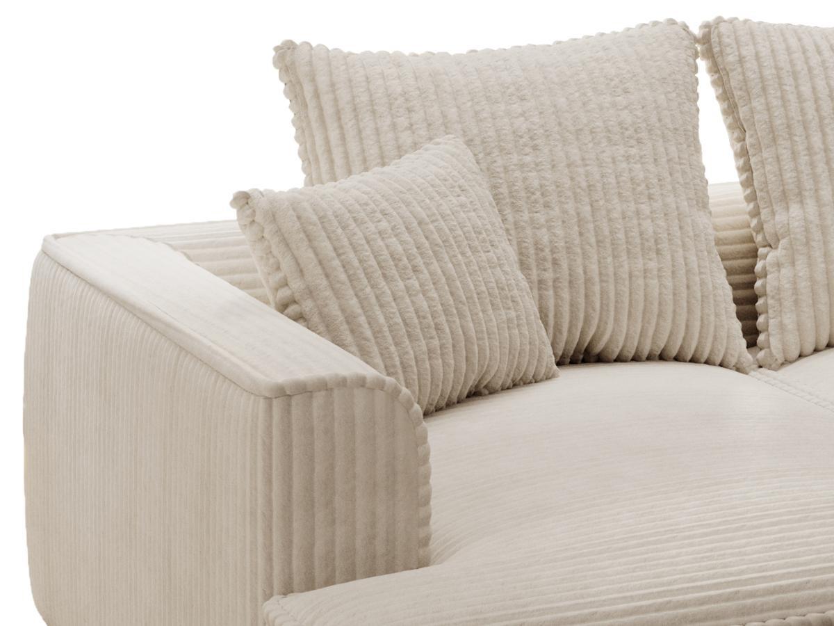 Vente-unique Sofa 3-Sitzer - tiefe Komfortsitzfläche - grob gerippter Cord - Beige - PINETA  
