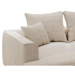 Vente-unique Sofa 3-Sitzer - tiefe Komfortsitzfläche - grob gerippter Cord - Beige - PINETA  