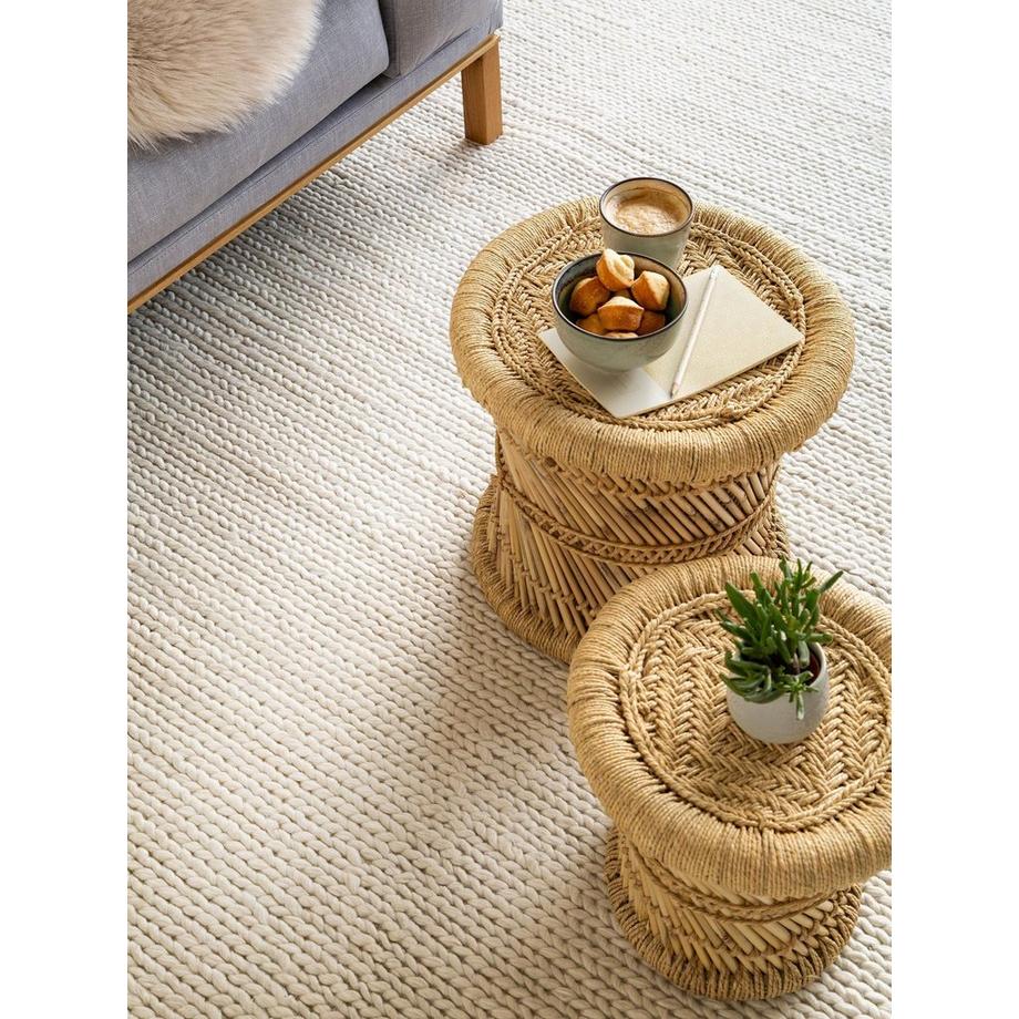 Benuta Tapis de laine Uno Crème  