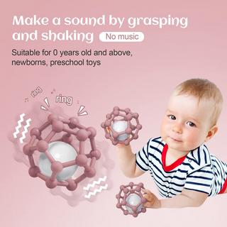 Activity-board  Babyrassel-Beißring für Babys zum Greifen und Kauen, weicher sensorischer Beißring aus Silikon 
