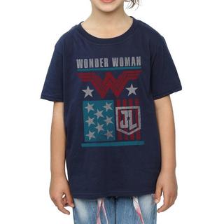 DC COMICS  Tshirt JUSTICE LEAGUE MOVIE WONDER WOMAN FLAG 