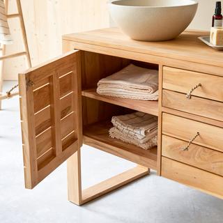 Tikamoon Mobile per il bagno in teak massello 145 cm Minimalys  