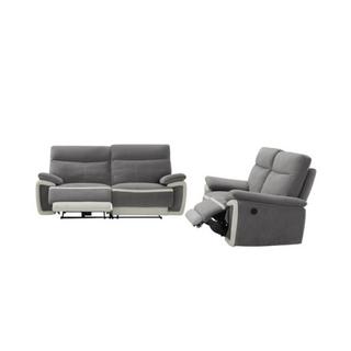 Vente-unique Couchgarnitur mit elektrischer Relaxfunktion 3+2 METTI Samt  