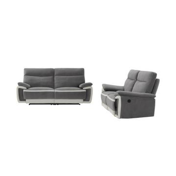 Couchgarnitur mit elektrischer Relaxfunktion 3+2 METTI Samt