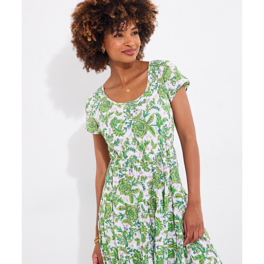 Joe Browns PETITE Robe Maxi Botanique Jupe Ample Effet Froissé  