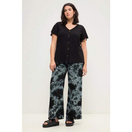 Studio Untold  Pantalon taille haute à jambes larges et taille partiellement élastique. Imprimé batik 