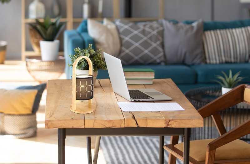 mutoni Lampada da tavolo Ninja legno tessile colore naturale 1xE14  