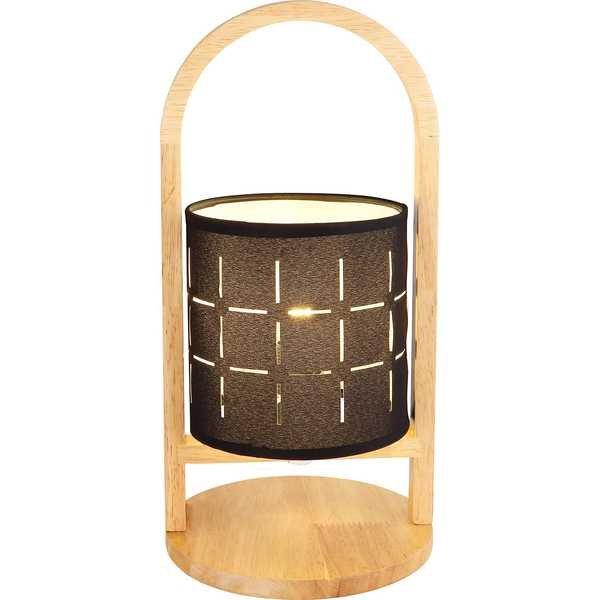 mutoni Lampe à poser Ninja bois textile couleur naturelle 1xE14  