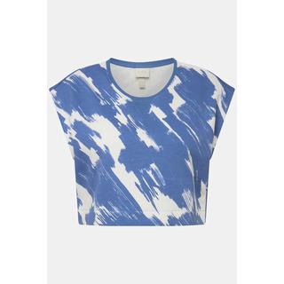 Ulla Popken Top smanicato in jersey a costine scollo rotondo cotone biologico  