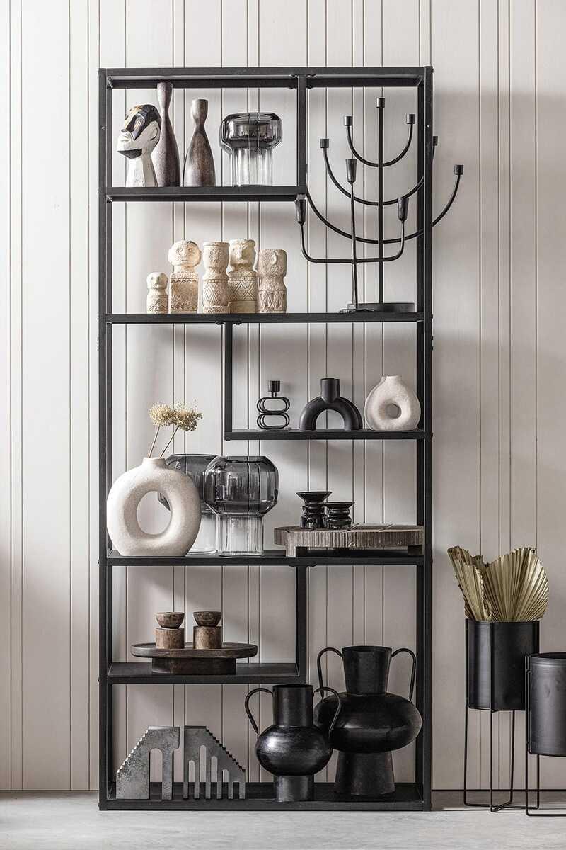 mutoni Vase Jaxx verre noir D15  