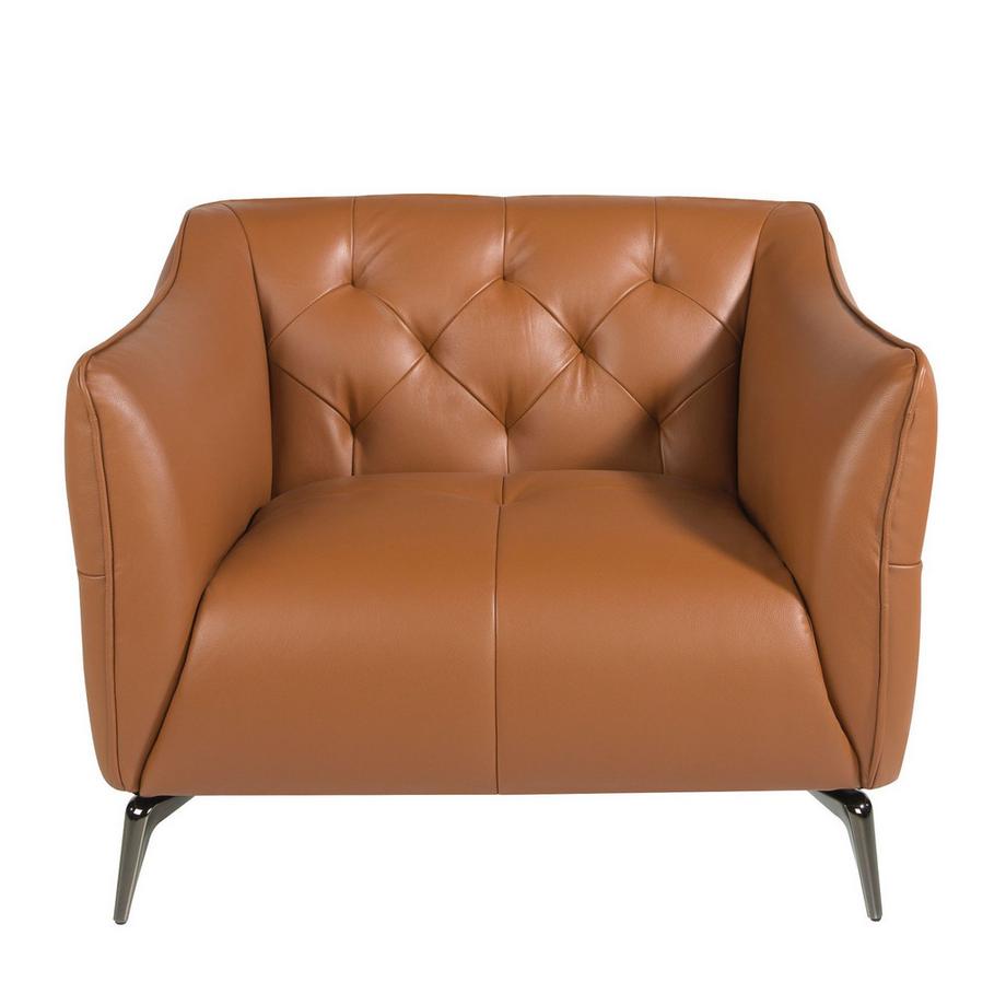 ANGEL CERDA Fauteuil Chester cuir marron earth clay  