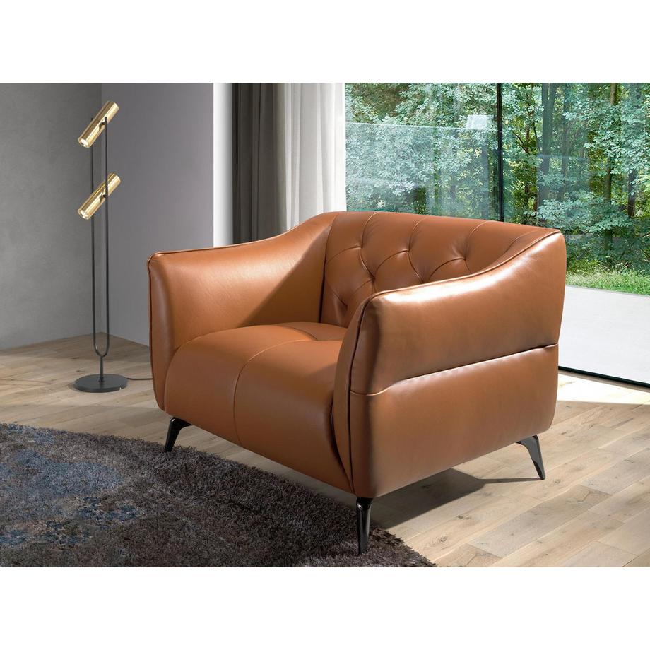 ANGEL CERDA Fauteuil Chester cuir marron earth clay  
