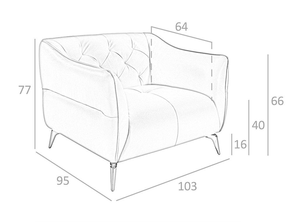 ANGEL CERDA Fauteuil de cuir brun avec capitonné  