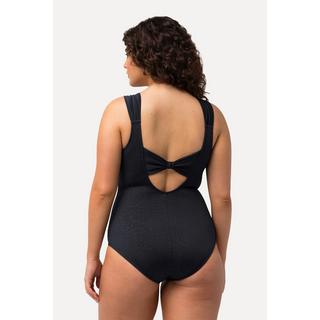 Ulla Popken Costume da bagno jacquard leopardato coppe morbide scollo profondo sulla schiena  