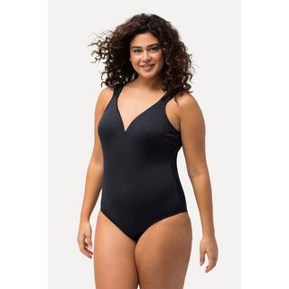 Ulla Popken Costume da bagno jacquard leopardato coppe morbide scollo profondo sulla schiena  