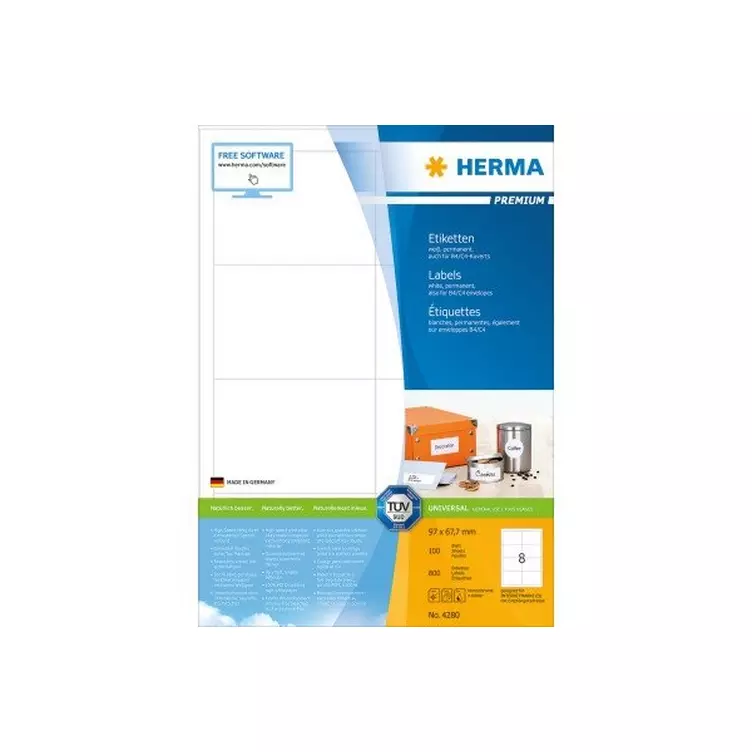 HERMA HERMA Etiketten PREMIUM 97x67.7mm 4280 weiss perm. 800 St./100 Bl.online kaufen MANOR