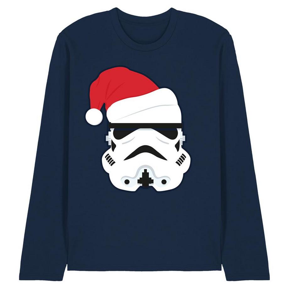 Maglietta Natale Stormtrooper Cappello Da Babbo Natale Manica Lunga