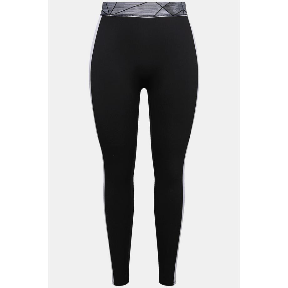 Ulla Popken Leggings Vita Alta Righe Tasche Cintura Elastica  