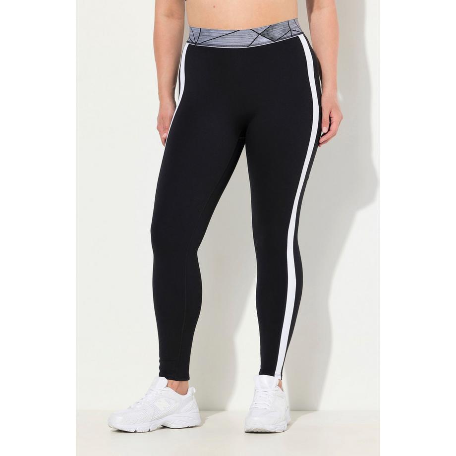 Ulla Popken Leggings Vita Alta Righe Tasche Cintura Elastica  