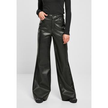 pantaloni da faux leather wide leg