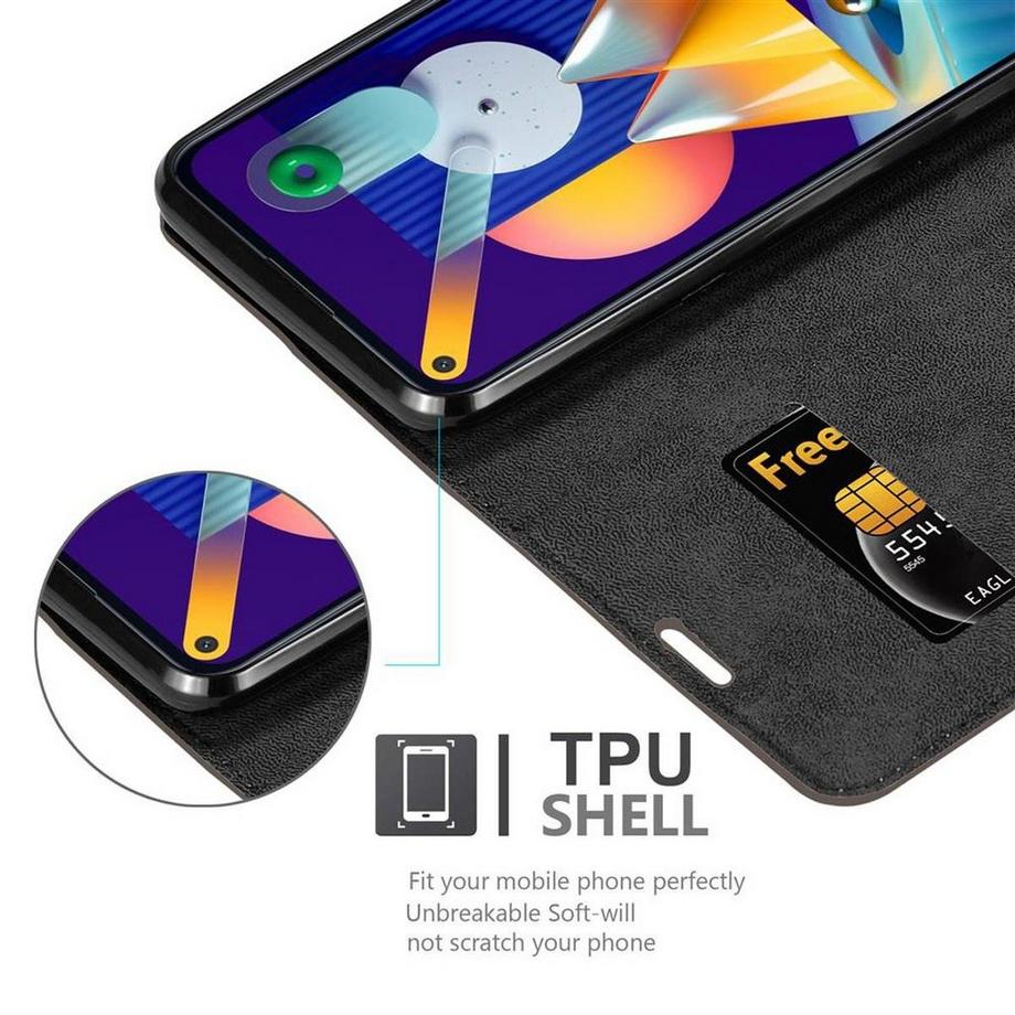 Cadorabo  Cadorabo Hülle kompatibel mit Samsung Galaxy A11  M11 - Schutzhülle mit Magnetverschluss, Standfunktion und Kartenfach 