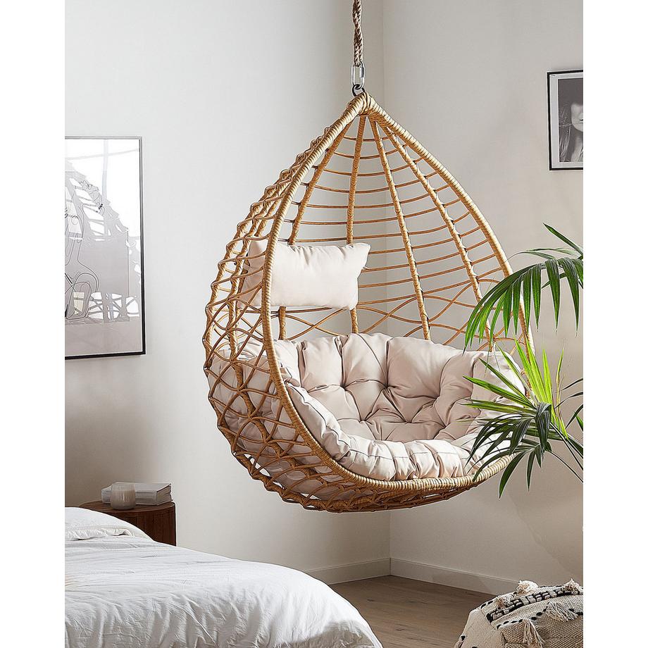 Beliani Hängesessel aus PE Rattan Retro ARSITA  